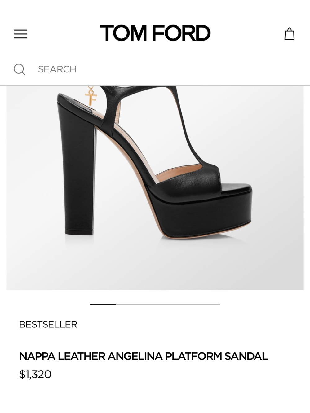 Nappa Leather Angelina Platform Sandal - Black